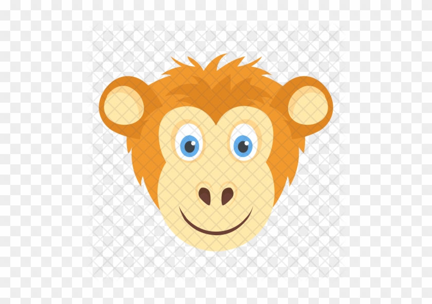 Monkey Face Icon - Yellow #893734