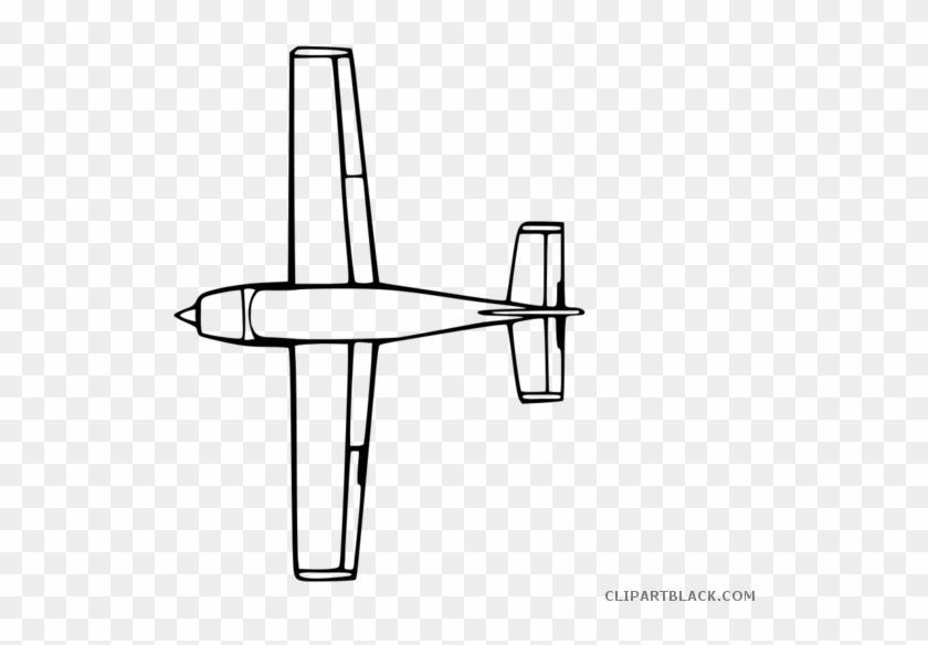 Airplane Outline Transportation Free Black White Clipart - Technical Drawing #893772