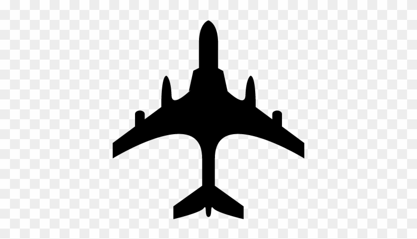 Airplane Black Shape From Top View Vector - Kc 135 Top View #893774