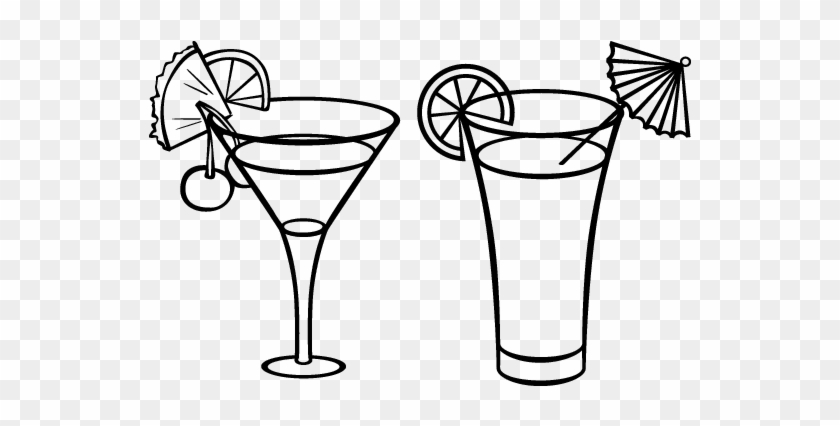 Two Cocktails Coloring Page - Bicchiere Da Cocktail Disegno #893939