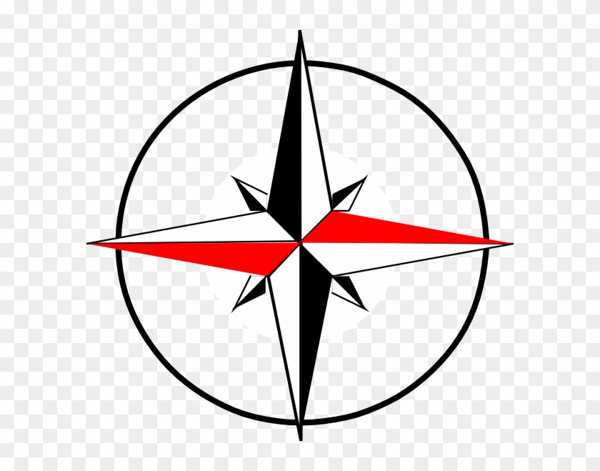 Compass Red Black Clip Art At Clker - Red And Black Compass Rose #893957