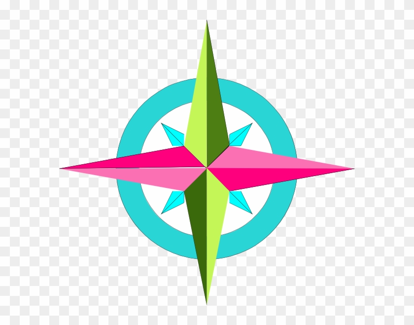 Compass Pink Aqua Green Clip Art At Clker - Compass Pink #893989