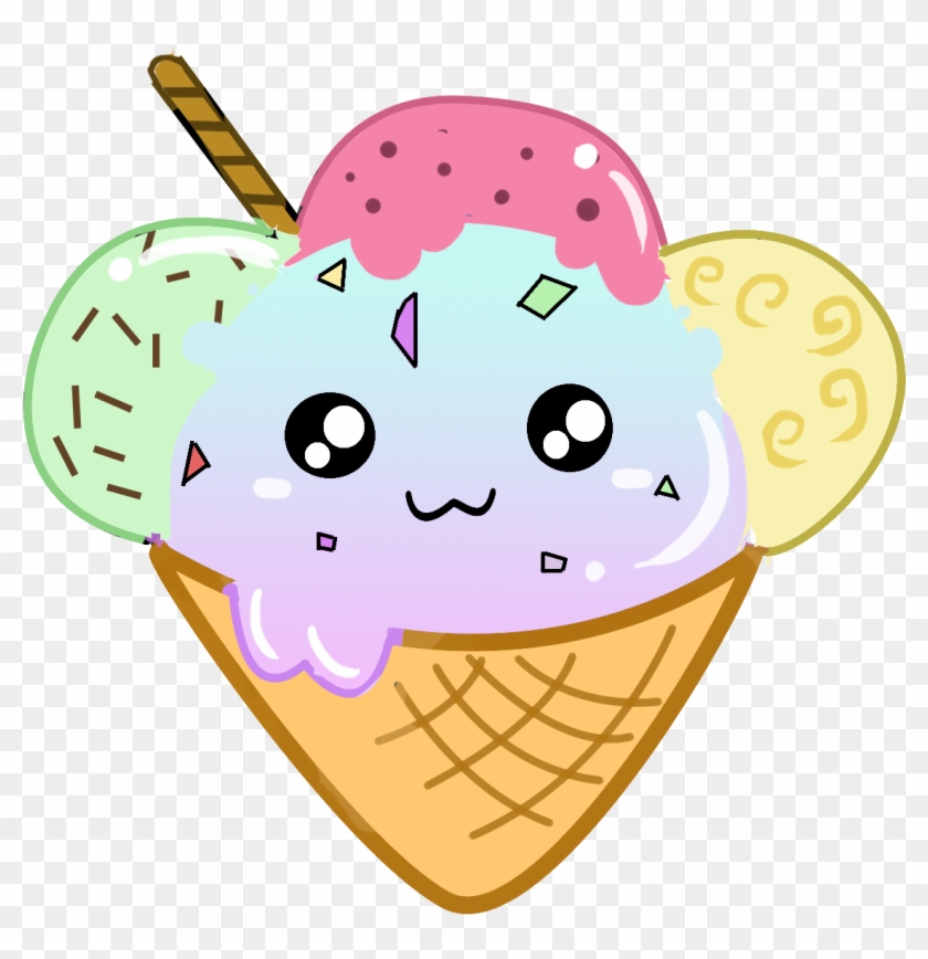 Ice Cream Cones Food Drawing Kavaii - Drawing #894165