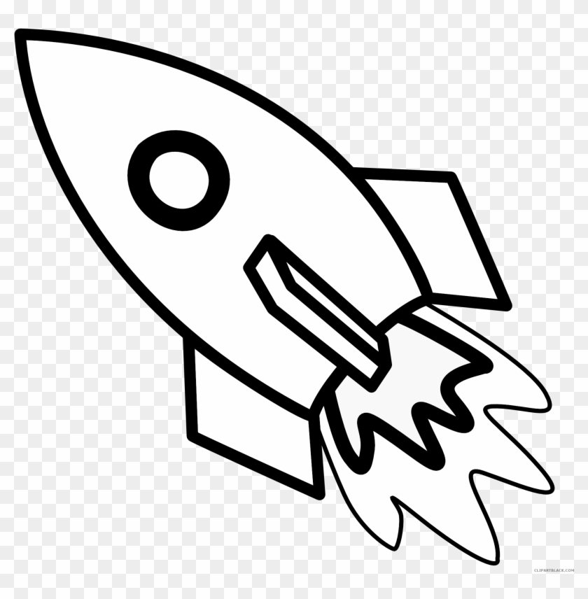 Rocket Line Art Transportation Free Black White Clipart - Colouring Picture Of Rocket #894240