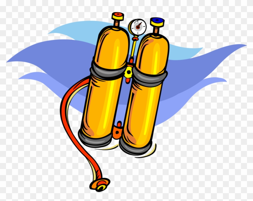 Vector Illustration Of Scuba Tank Diving Cylinder To - Tauchflasche Clipart #894379