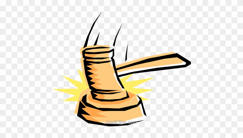 Gavel Royalty Free Vector Clip Art Illustration - Gavel Clip Art #894391