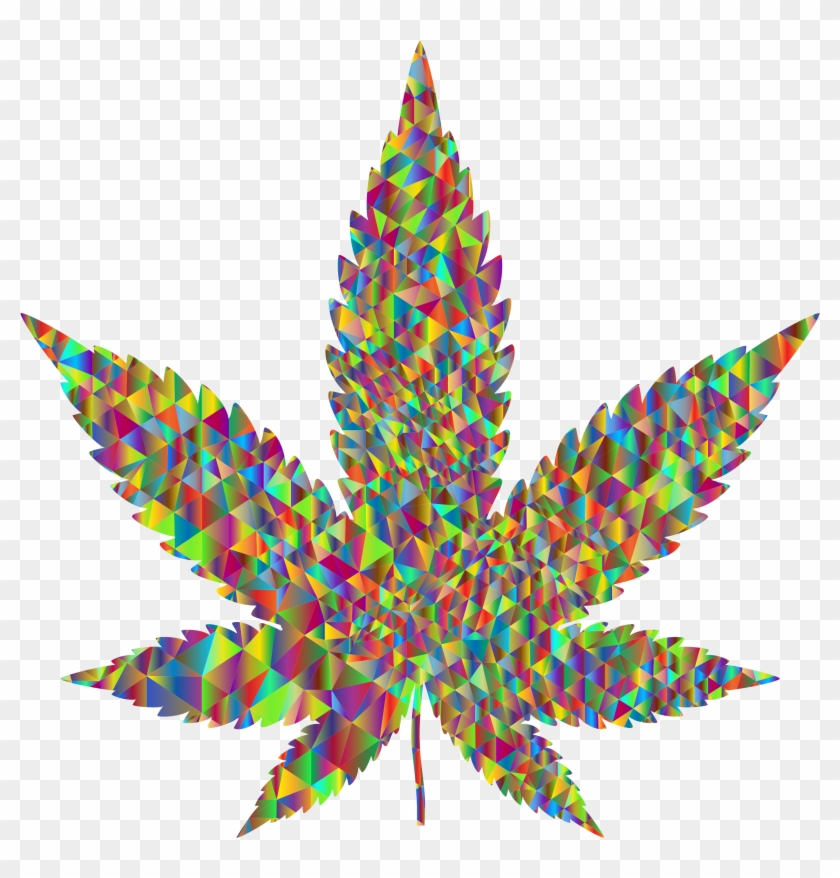 This Free Icons Png Design Of Polychromatic Low Poly - Silhouette Free Marijuana Leaf Vector #894496