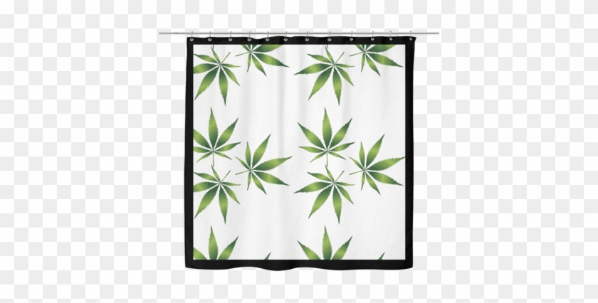 "cannabis" Shower Curtain - Thc Molecular Structure And Cannabis Leaf - 2-sided #894542