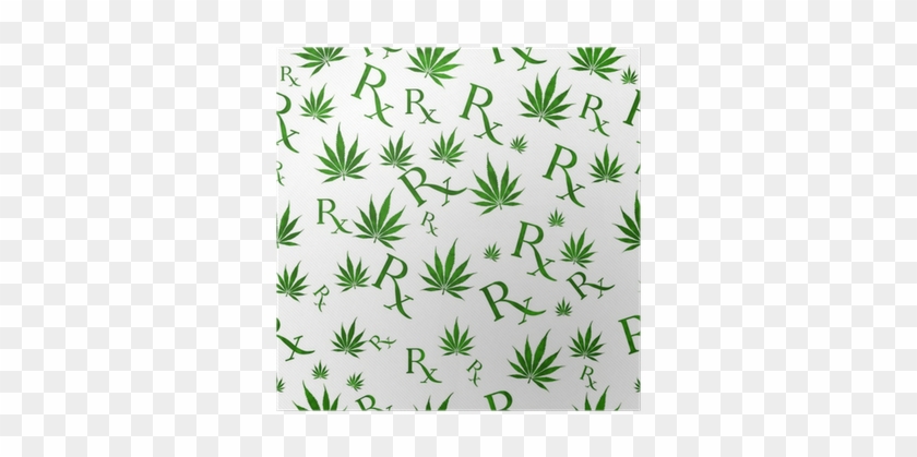 Green And White Marijuana Leaf And Prescription Symbol - Symbol #894547