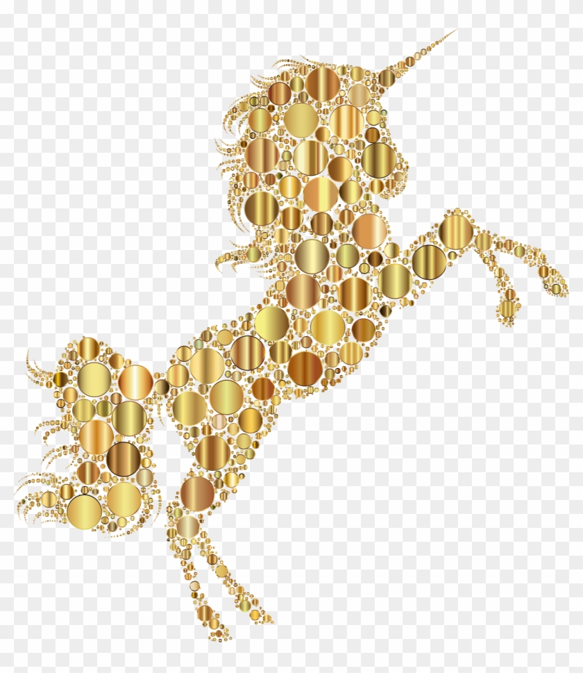 Unicorn Clipart Gold - Gold Unicorn Silhouette Png #894771
