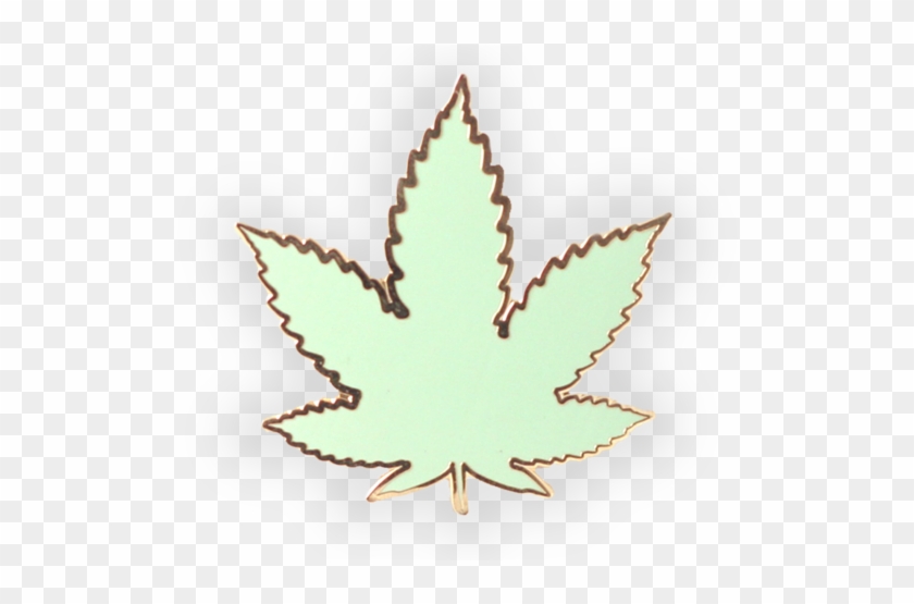 Pastel Green Cannabis Leaf Enamel Pin - Vitreous Enamel #894869