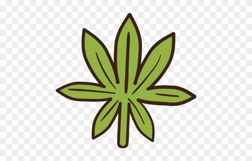Cannabis Leaf Colored Doodle Transparent Png - Marihuana Png #894887