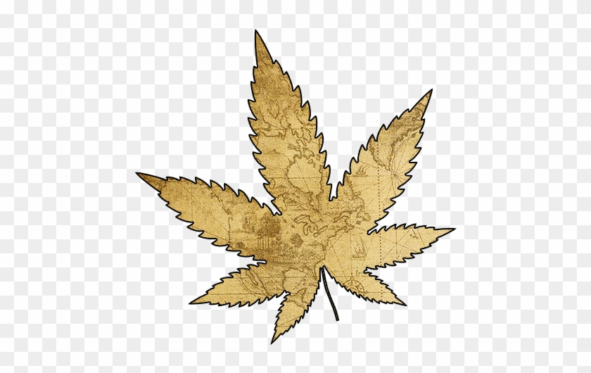 Cannabis Leaf With Map Outine - Lost American Antiquities: A Hidden History : Silencing #894897