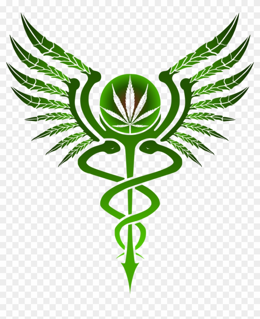 Pot Leaf Caduceus Medical Marijuana Car Window Decal - Marijuana Caduceus #895026