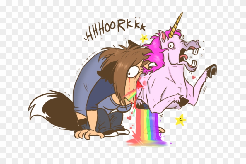 Rainbows And Unicorns By Pistachiozombie - Unicorn Vomiting Rainbow Png #895063