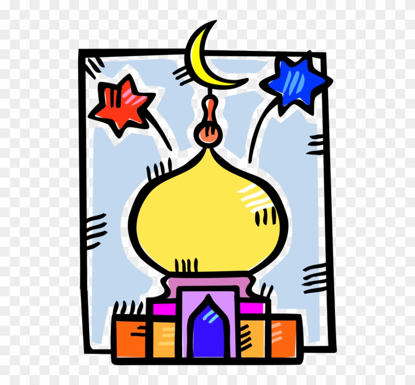 Vector Illustration Of Islamic Mosque Muslim Or Moslem - Vector Illustration Of Islamic Mosque Muslim Or Moslem #895150
