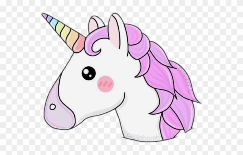 Unicorn Tumblr Emoji Interesting Art Pink Rainbow Freet - Draw A Unicorn Head #895322