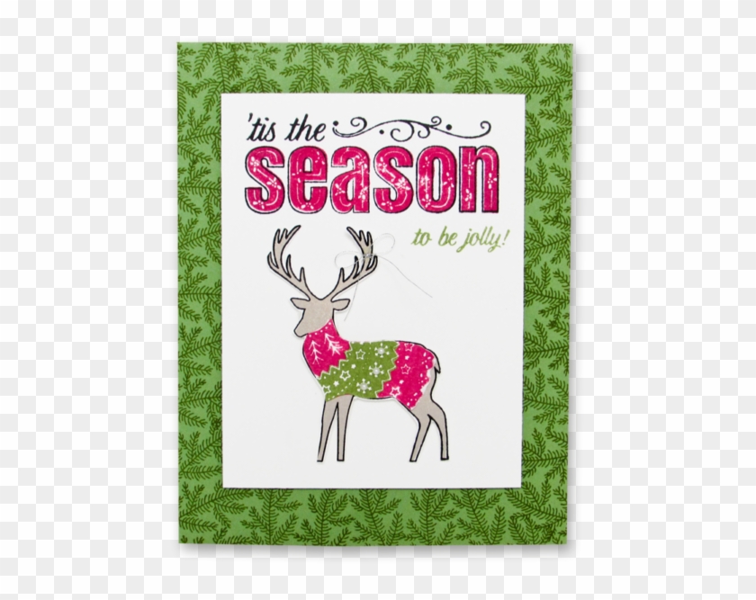 This Card Features The Stampin Up Merry Patterns Stamp - Reindeer #895465
