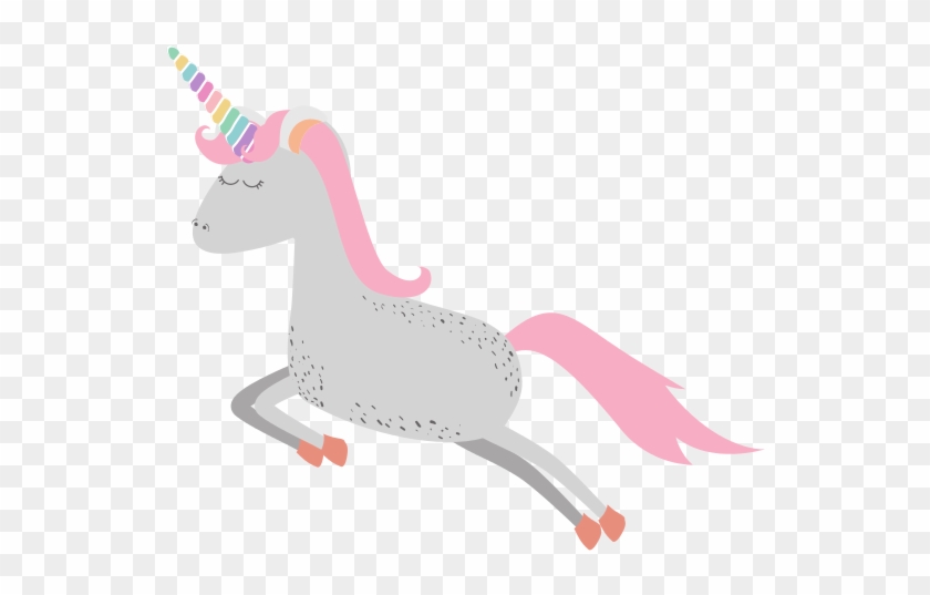 Cartoon Unicorn With Stains And Jumping - Vector Graphics #895823