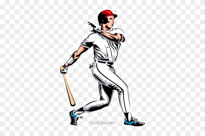 Baseball Player Making A Hit Royalty Free Vector Clip - Baseball Batter Clip Art #895878
