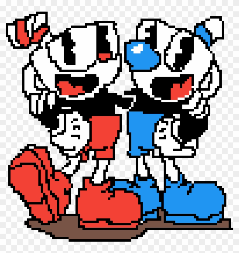 Cuphead And Mugman Pixel Version - Sayori No Bulli Memes #895893