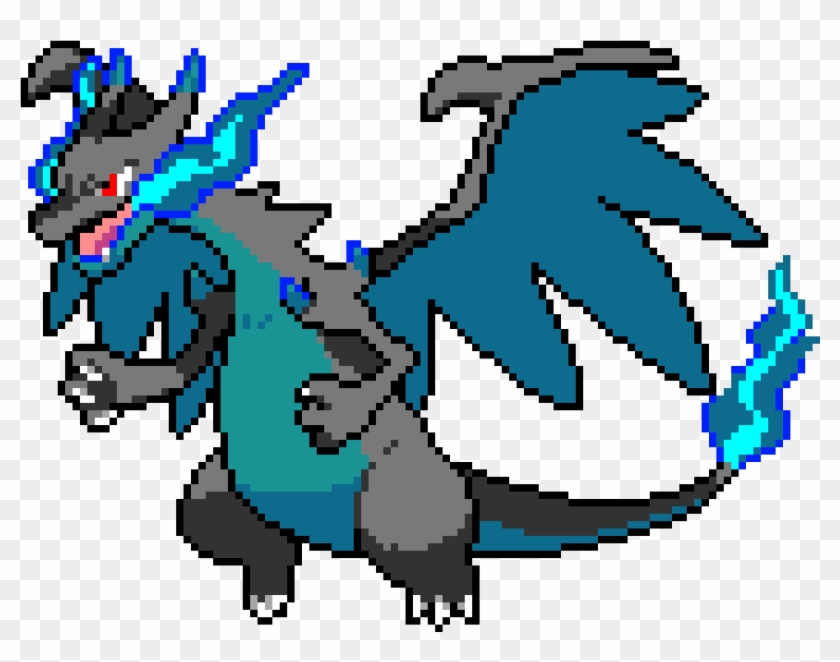 Mega Charizard X Pixel Art - Mega Charizard X Pixel Art #895908