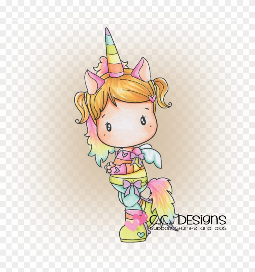 Designs Swiss Pixie Unicorn Lucy Rubber Stamp - C.c. Designs Rubber Stamp - Swiss Pixie Unicorn Lucy #896101