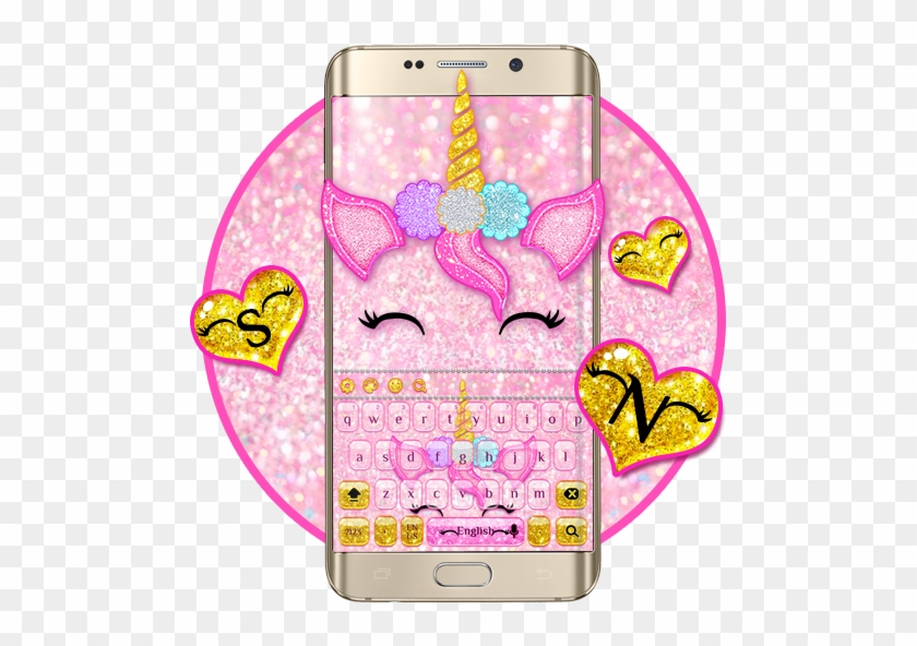 Pink Glisten Unicorn Keyboard Theme Apk By Make Live - Smartphone #896116