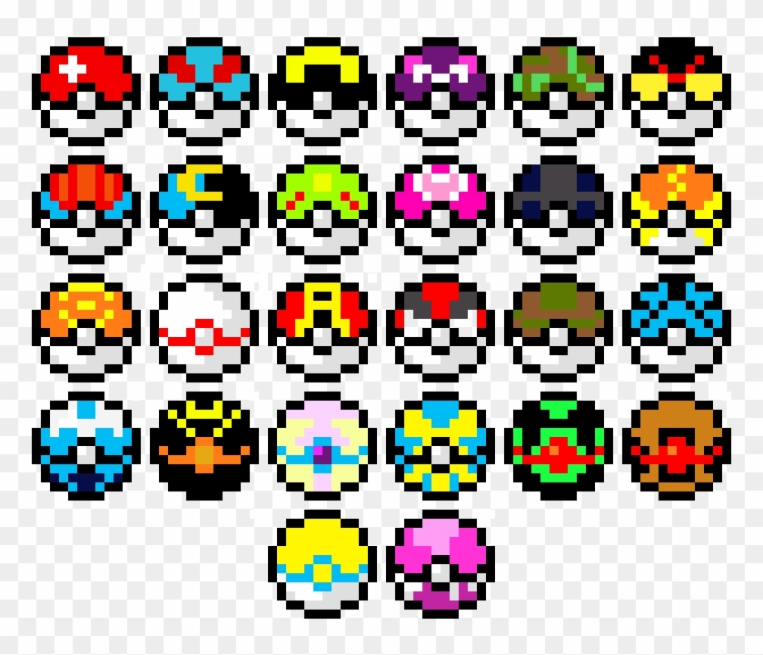 Cute Pokeball Pixel By Nikkineko3 - 8 Bit Pokemon Sprites - Free  Transparent PNG Clipart Images Download