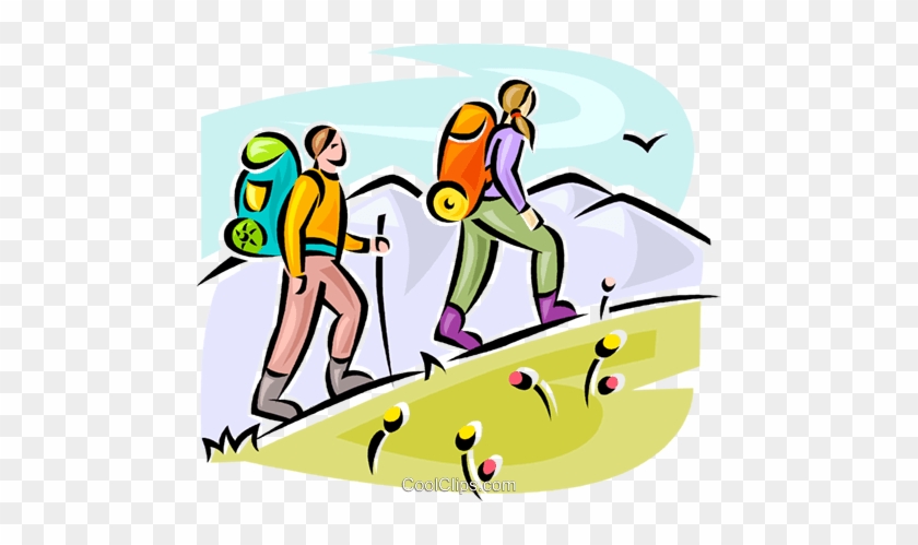 Clipart Wandern - Walking Up A Hill Clipart #896146