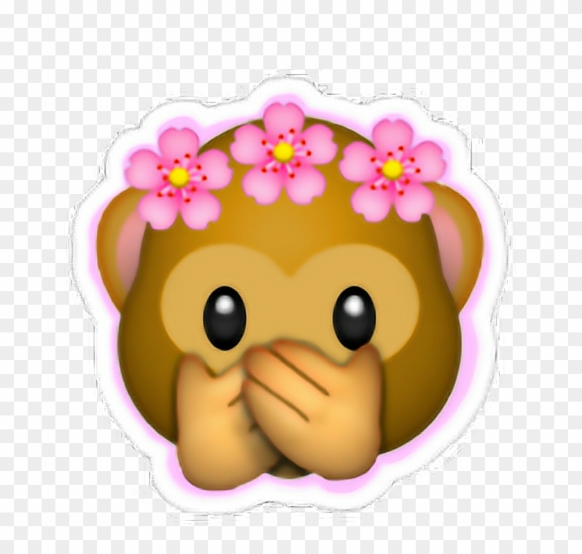 Sticker Money Emoji Crown Flowers Flowercrown Pink - Sun Protection 110cm X 100cm Nothing-evil-saying-monkey #896197