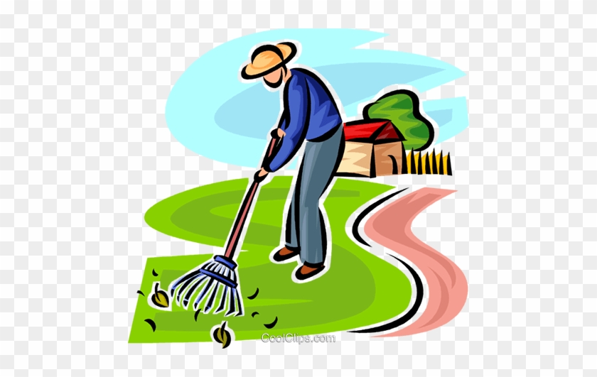 Garden Clipart Man - Cleaning The Yard Clipart #896204