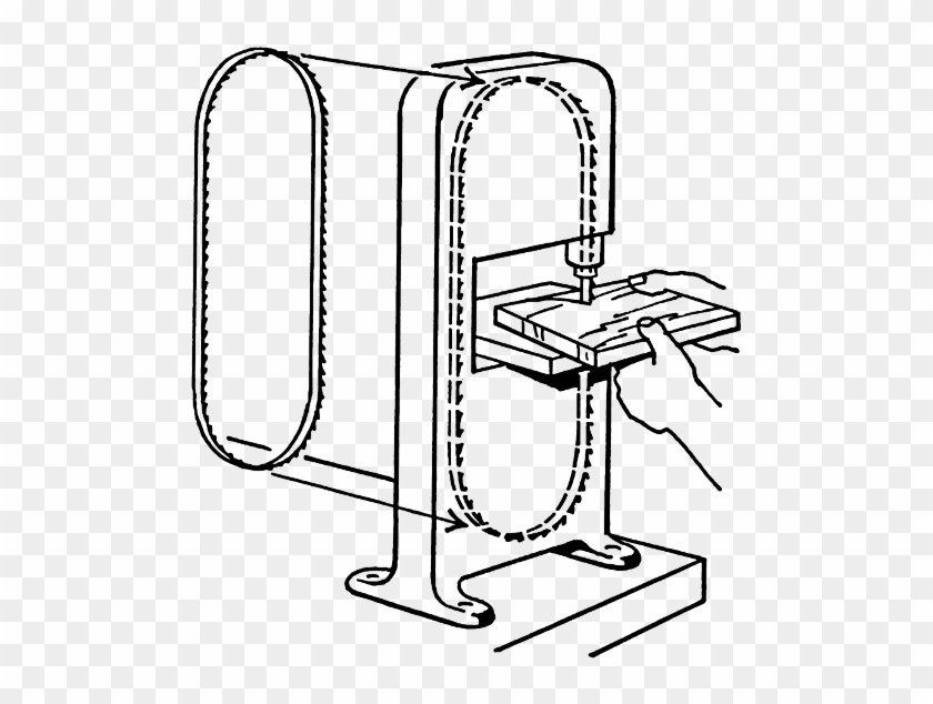Bandsaw Safety Test Clipart - Band Saw Machine Drawing #896320