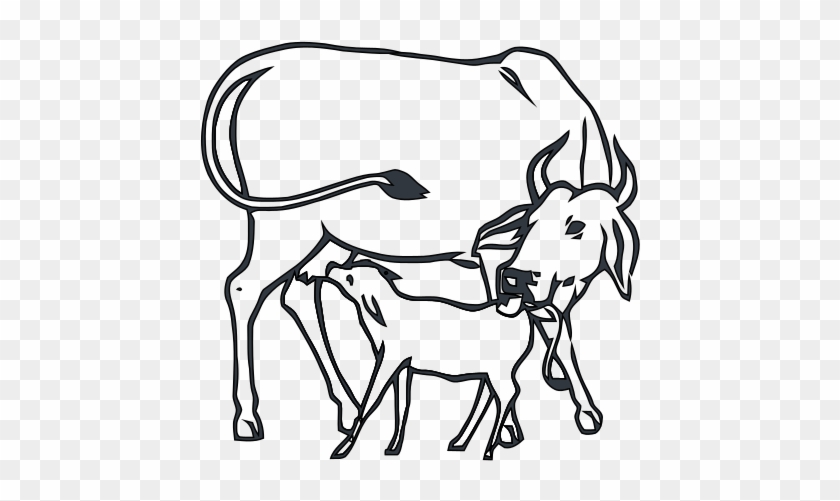 Hand Drawing A Picture Clipart For Kids - Congress Party Symbol Cow And Calf #896642