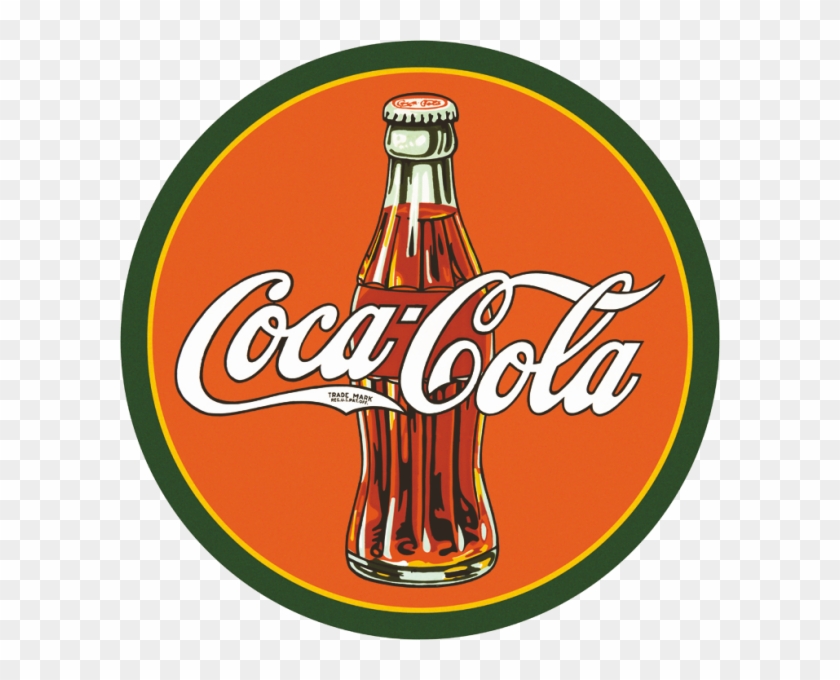 Coca-cola Bottle & Logo - Coca Cola Bottle Round Metal Sign #896832