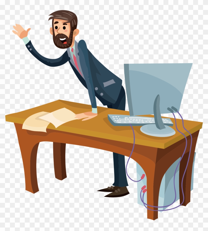 Office Stock Illustration Photography Illustration - Png Hombre Animado Usando Computadora #897256