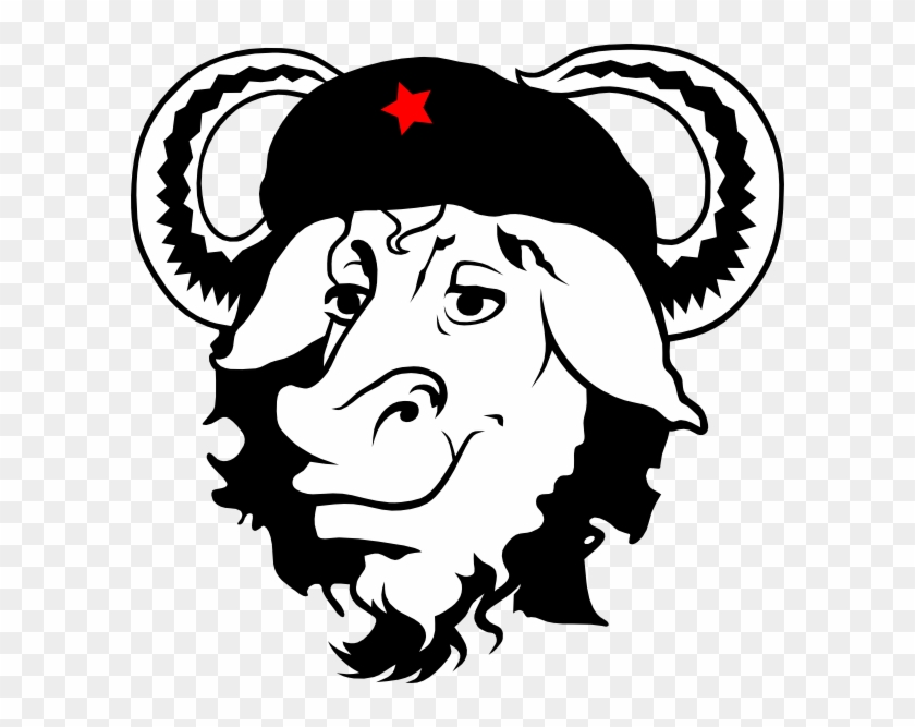 Free Vector Gnu Cap Hat Cow Clip Art - Che Guevara With Cow #897308