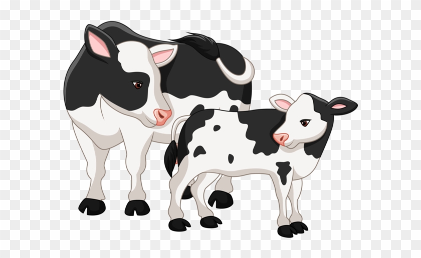 Illustration Of Cute Cow Mother With Baby Calf - Cow Calf Clipart #897326