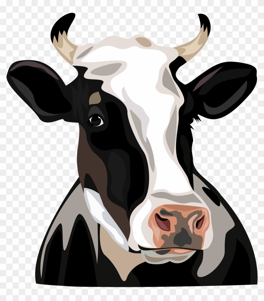 Holstein Friesian Cattle Clip Art - Holstein Cow Head #897339