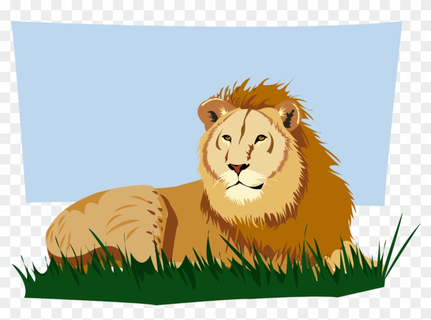 Lion Full-01 - Cartoon Lion Lying Down #897407