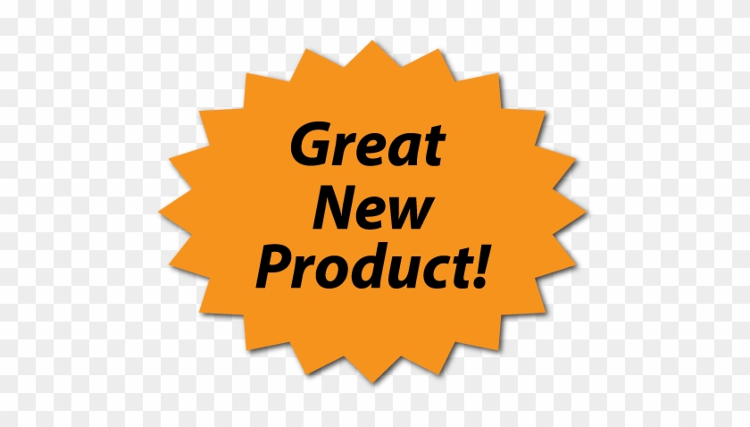 "great New Product" Fluorescent Orange Labels - Orange Oval Starburst Stickers #897665