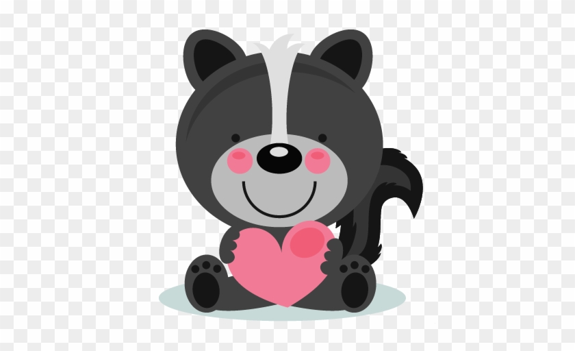 Large Cute Valentine Skunk Clip Art - Valentines Day Animal Clip Art #897834