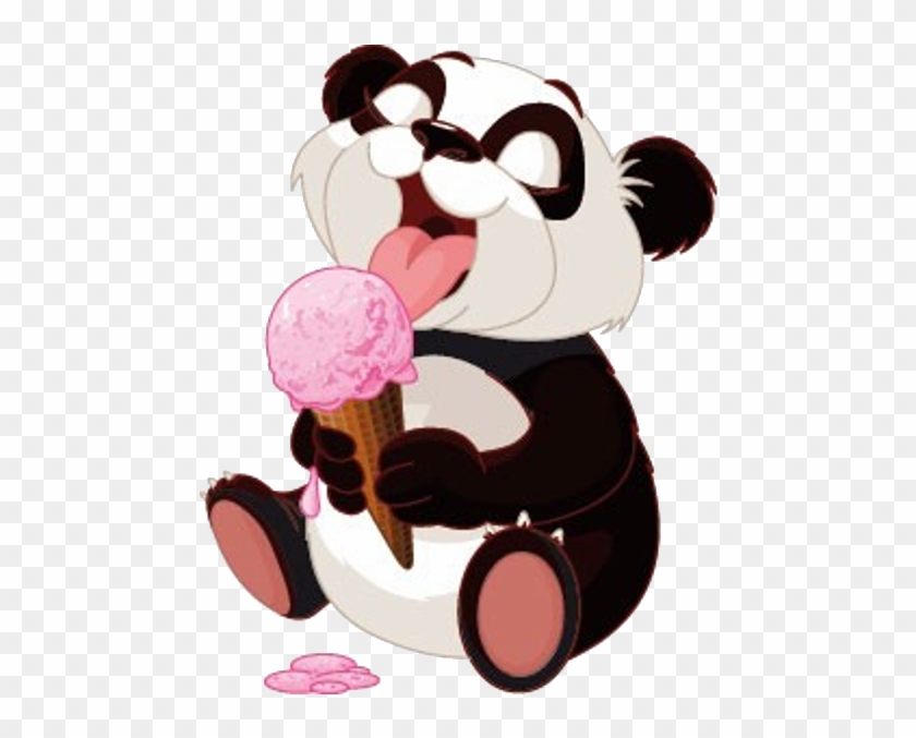 Panda Bears Cartoon Animal Images Free To Download - Panda Eating Ice Cream #897877