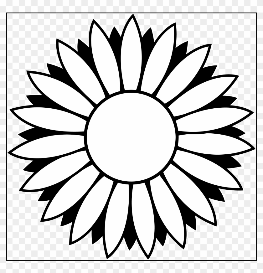 The Best Drawing Clipart Sunflower Pencil And In Color - Sunflower Black And White Clipart #897923