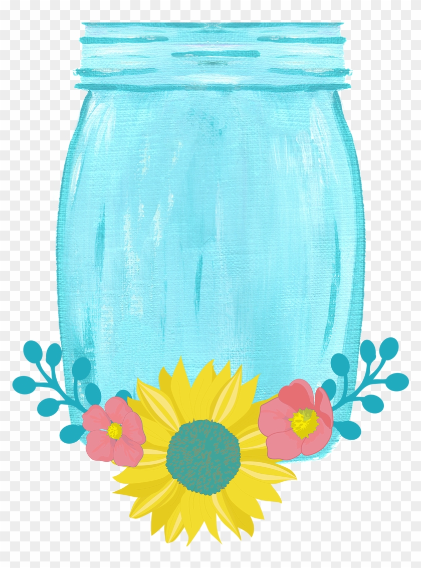 Drawn Mason Jar Sunflower Png - Drawn Mason Jar Sunflower Png #897924