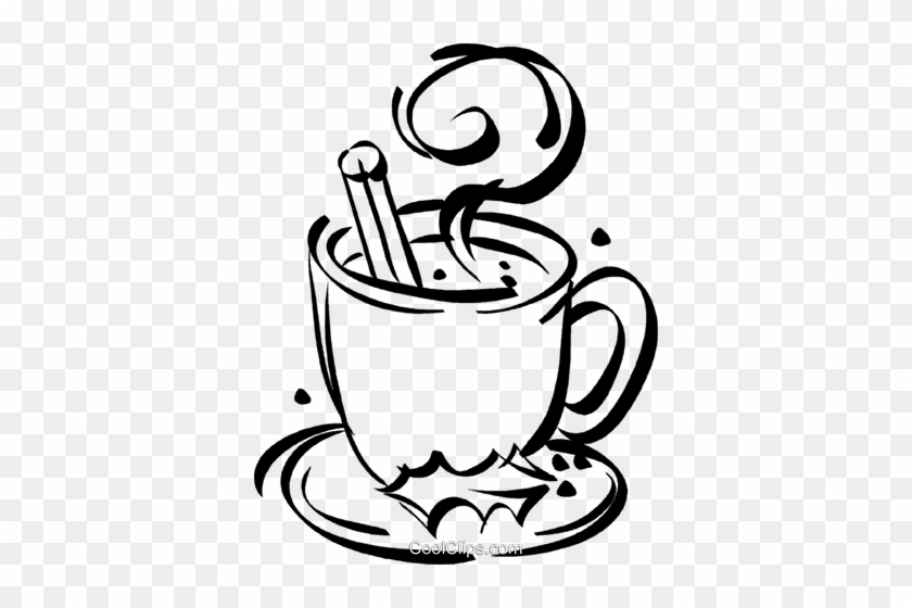 Cup Of Hot Chocolate Royalty Free Vector Clip Art Illustration - Hot Chocolate Clip Art Black And White #897973