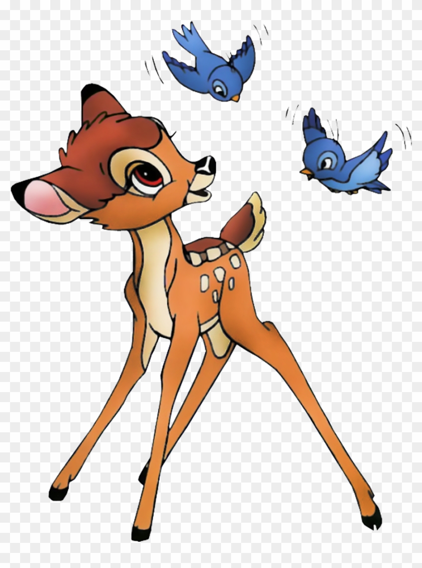 Cute Clipart &ndash Fawn Bambi Talks With Birds - Птички Из Бемби #898029