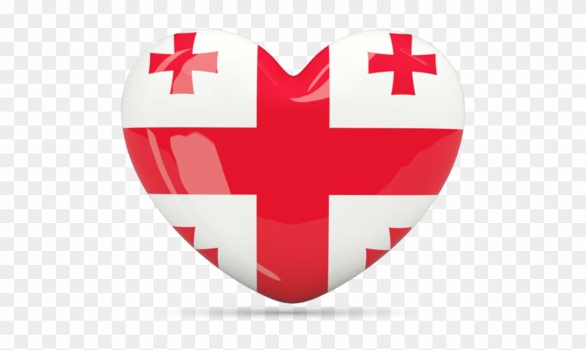 Illustration Of Flag Of Georgia - England Flag In A Heart #898133