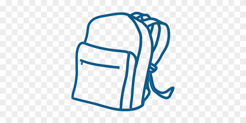 Backpack Rucksack Student School Blue Outl - Transparent Background Backpack Clipart #898240