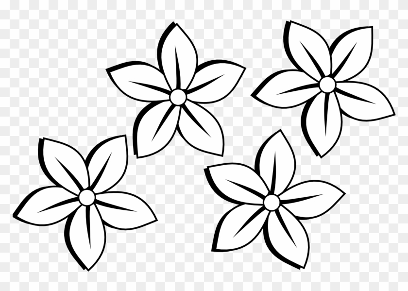 Flower Clipart Black And White Free Many Interesting - Simple Flowers To Draw #898439